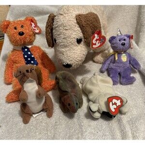 Lot Of 6 Beanie Baby Stuffed Animals